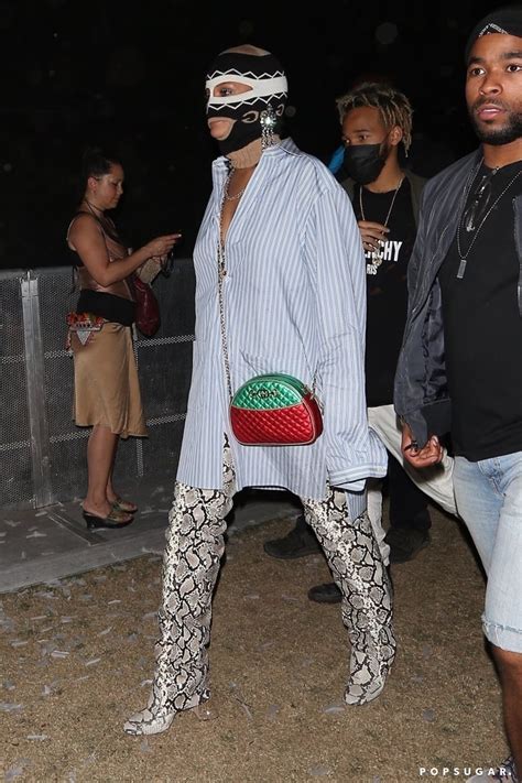 rihanna gucci bag coachella|Rihanna Coachella face mask.